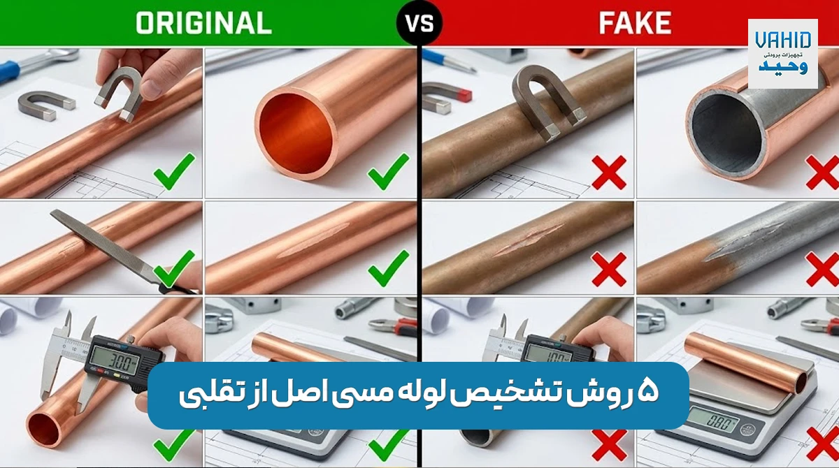 ۵ روش تشخیص لوله مسی اصل از تقلبی